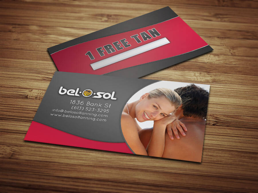 Business Cards Belosol Tanning Coupons